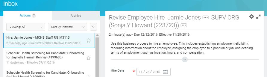 Process Steps Revise Employee Hire Which role(s) can do this step? Primary Recruiter 1. Log in to Workday 2.