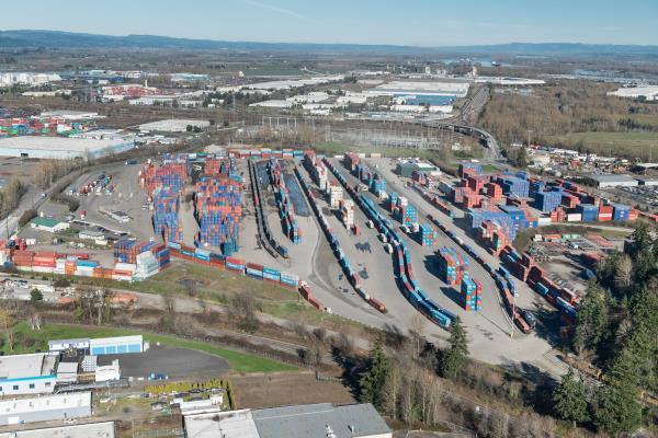 This facility is accessible to both BNSF and UP. Exhibit 6: Port of Portland T-6 Intermodal Terminal NWCS Portland. The NWCS Portland terminal (pictured in Exhibit 7) is served by UP.