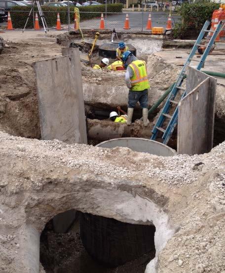Installing infrastructure & piles among multiple underground utilities.