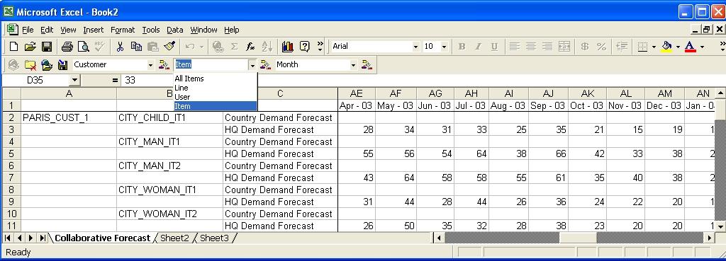 The Excel Collaboration Plug-in for Microsoft Demand Planner Consensus through Collaboration Many roles in a business can make valuable contributions to the forecast, even if there is a single person