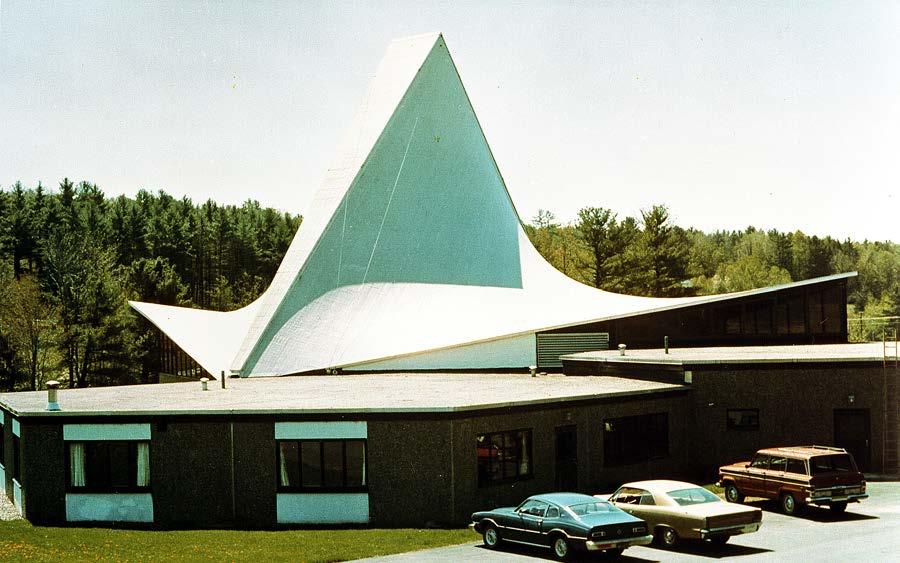 Figure 4: A thermoplastic PVC cool roof was installed on the First United Methodist Church in Gilford, New Hampshire in 1976 and is still in service today, 38 years later.