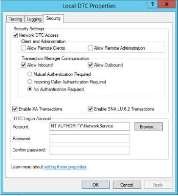 You will also want to ensure that Local DTC is configured on BOTH the live and archive server.