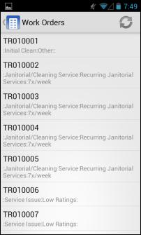 CorrigoNet Mobile Technician Application User Guide: Android Devices Note: The search results display all work orders containing the numbers or letters you specify, even if the numbers/letters appear
