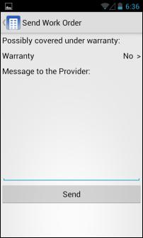 (Optional) Enter a message for the provider in the text entry field on the screen. 9.