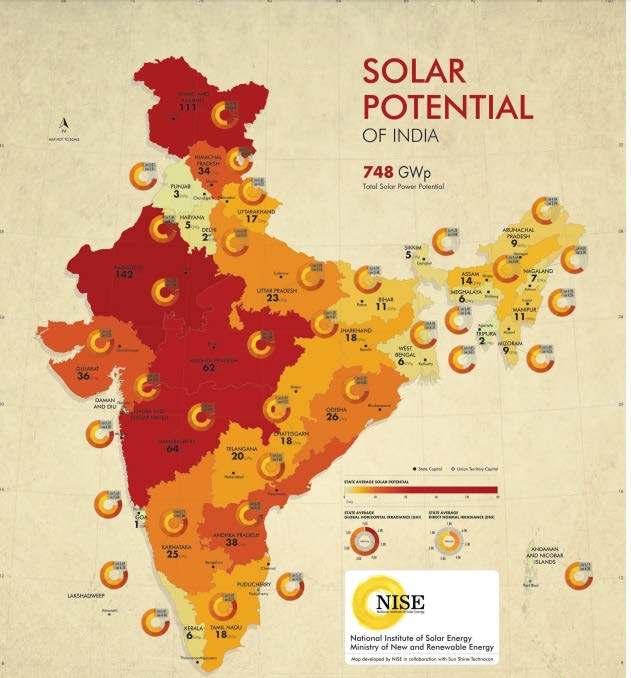 Introduction Figure 1-2: Estimated solar potential in India [3] This energy resource which is available in plenty can be utilized in a better manner to cater for the energy demand through the right