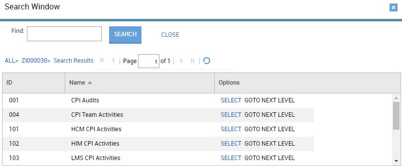 Figure 5: Project Search Screen with Search Results Displayed 4. The results matching your search parameters will now be displayed. Use the scroll bars to view all of the results.