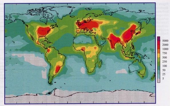 Impacts of increased N Global atmospheric deposition (mg N m -2