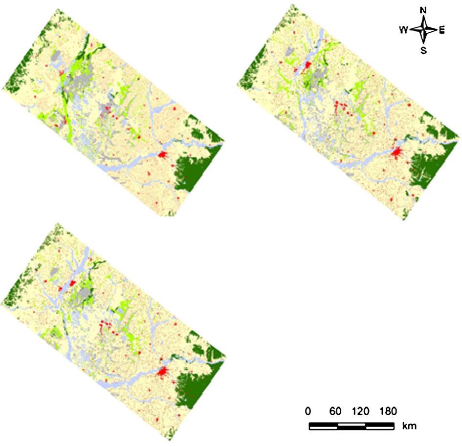 582 Environ Monit Assess (2011) 179:575 588 (a) (b) (c) Agriculture Wetlands and water Grassland Forest Barren Urban Fig.