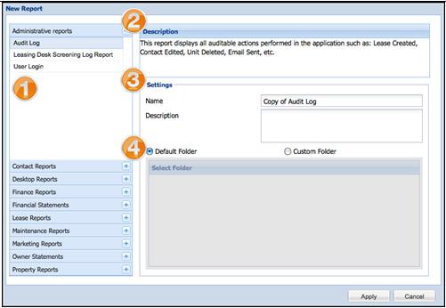 Page 10 Creating a New Report Propertyware also allows you to create customized reports. All custom reports are created using a template from an existing report.
