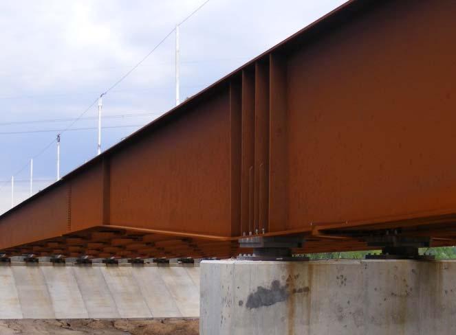 stiffeners required. Variable depth girders are employed to reduce the amount of web material, but also to provide appropriate girder depth for the required demands.