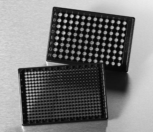 film bottom and excellent whole plate and intra-well flatness, Corning standard base high content microplates are ideal for high resolution cellular imaging applications.