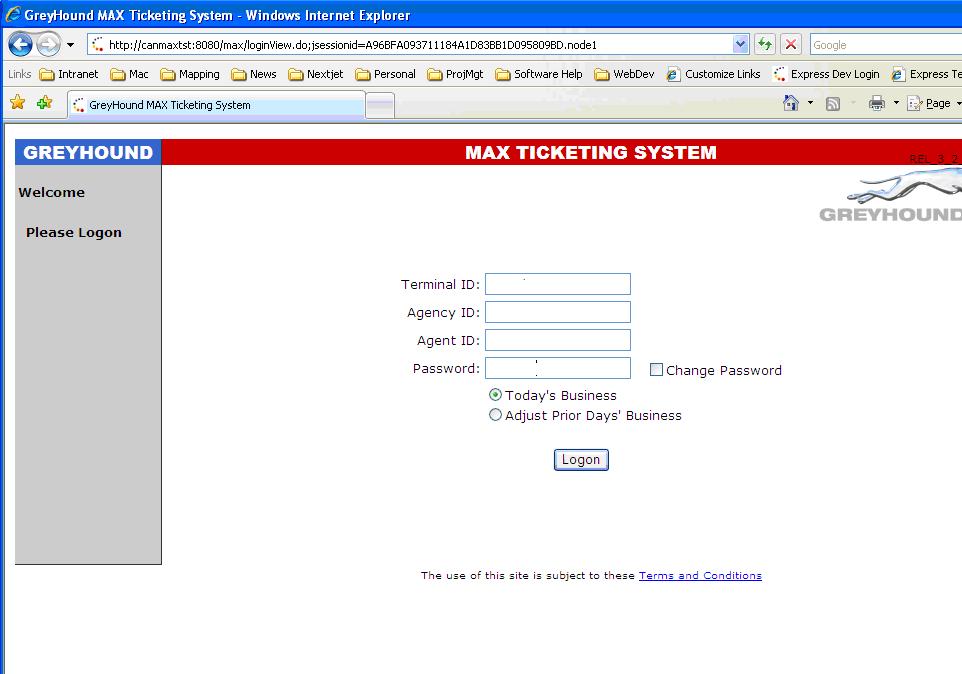 3. Click Logon. The Sell A Ticket - Trip Info screen appears. 4.