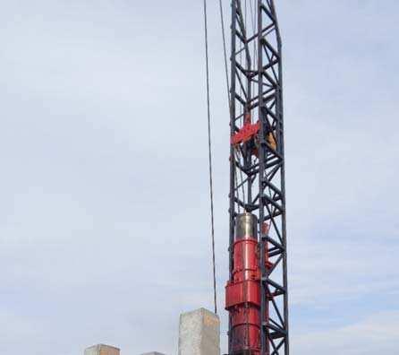 of 532 piles installed to