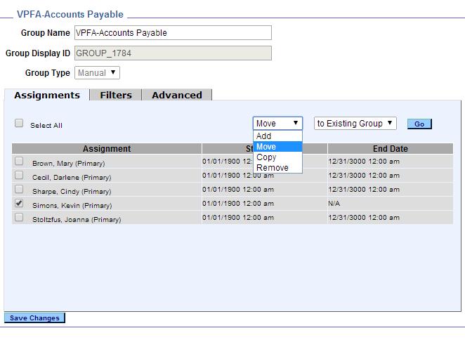 Task #23 #23-MANAGE GROUPS: Move an Employee to an Existing Group Introduction: You may only move employees from one group to another existing group if you have access (are an approver) to both