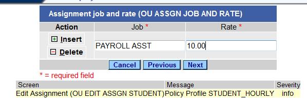 Assignment Job and 7 Edit pay rate information. Note: To determine the pay rate for Federal work study and PACE students, call the Office of Financial Aid @ 593-4147.