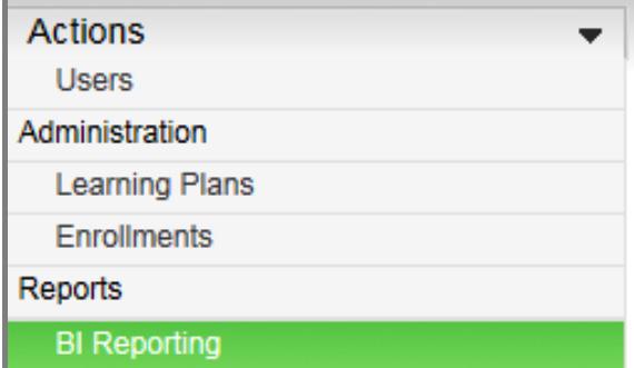 Manager Development Reporting You are able to run reports for your employees. 1. Click on the Action menu and select BI Reporting. Customer reports are created for you. 2.