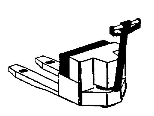 and enables only two-way entry into a four-way notched-stringer pallet because the forks cannot be inserted into the notches 2(a) Manual Pallet Jack Pallet + walk + no stack +