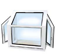A bay usually consists of a large fixed window between two casement or double hung