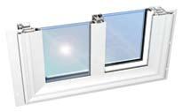 COLONY Single Hung 2 15 / 16 welded frame with integral nail fin, sloped sill, wood window brickmold look with built-in J-channel. Exterior glazed welded bottom sash, front load coped glazing bead.