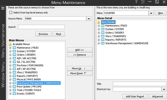 Role Maintenance Examples Rel. 9.0.3 For more information about how to build menus for a role, see Using Menu Maintenance for Role Maintenance in this documentation.