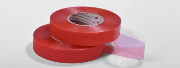 105 High Performance Double Coated Tape ORABOND 1397PP Alternative to: Tesa 4965, 3M 9088FL, Lohmann 376F/377F AM2 Solvent Modified Acrylic 12 micron clear PET 80 micron red polypropylene film