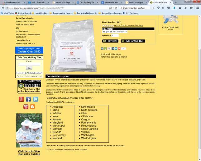 Oxalic Acid 100% Oxalic Acid Dihydrate (soft chemical) Only available from Brushy Mountain Bee Farm Treat