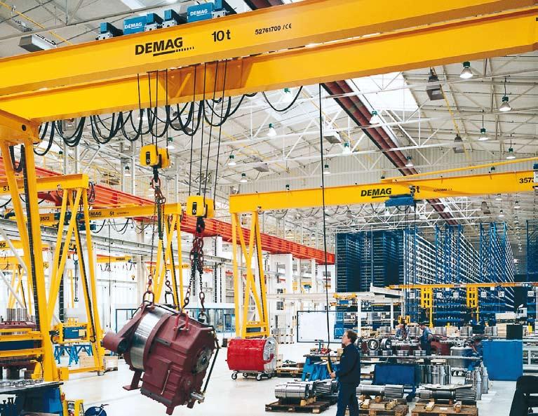 Perfecting production processes Outstanding flexibility Whether buildings or processes are to be linked or expanded, Demag cranes can be ideally adapted to the existing headroom dimensions of the
