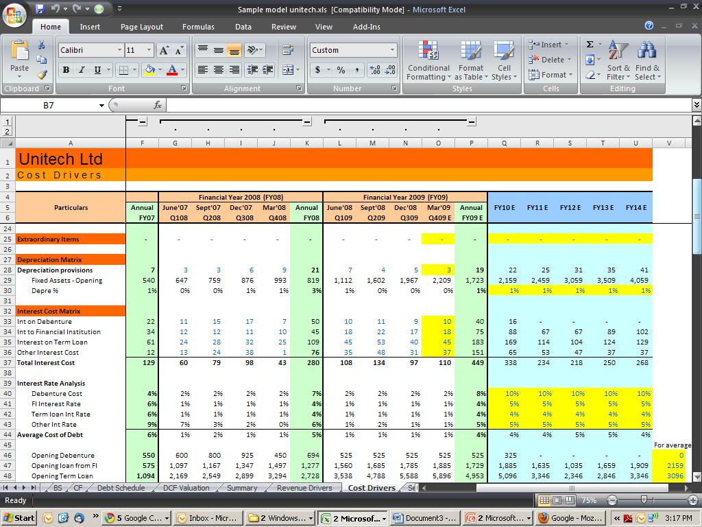Financial Modelling Illustration Prepare(On Excel sheet): 1. Income Statement 2.