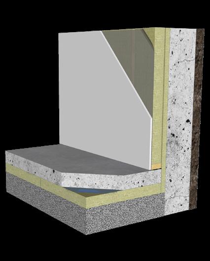 Interior-insulated Below-grade Wall Concrete foundation wall ROCKWOOL COMFORTBOARD Wood stud wall framing Smart vapor retarder Gypsum ROCKWOOL COMFORTBOARD Energy Savings High Vapor Permeability