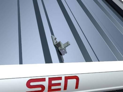 The profile is screwed down on the trapezoid roof profile, centrally between the horizontal profiles using self-tapping, self-drilling screws with an