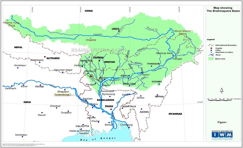 BRAHMAPUTRA BASIN Brahmaputra is the fourth largest river in terms of annual discharge - average discharge 20,000m 3 /s (Immerzeel,