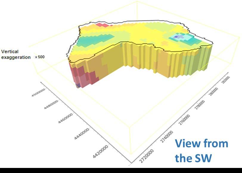 Sea level -200 m amsl Hydrostratigraphic model
