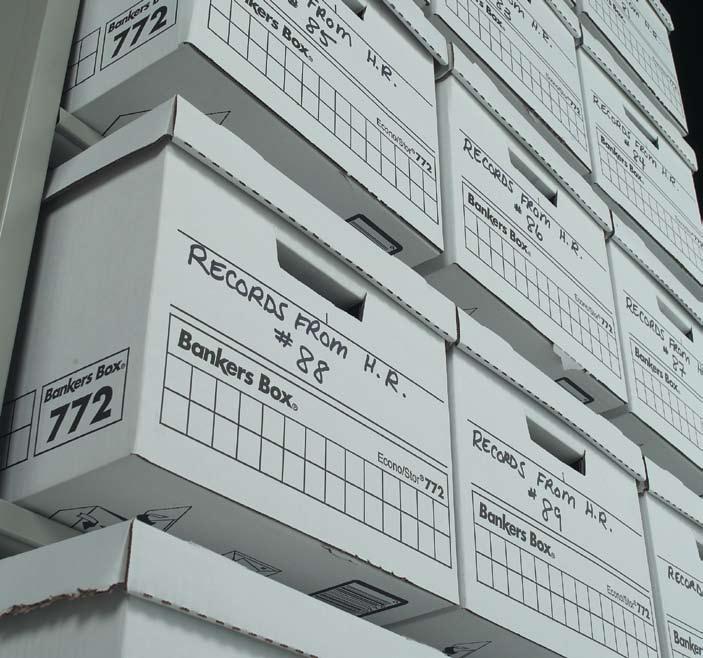 INACTIVE RECORDS Off-site storage typically represents a substantial part of a records management budget.