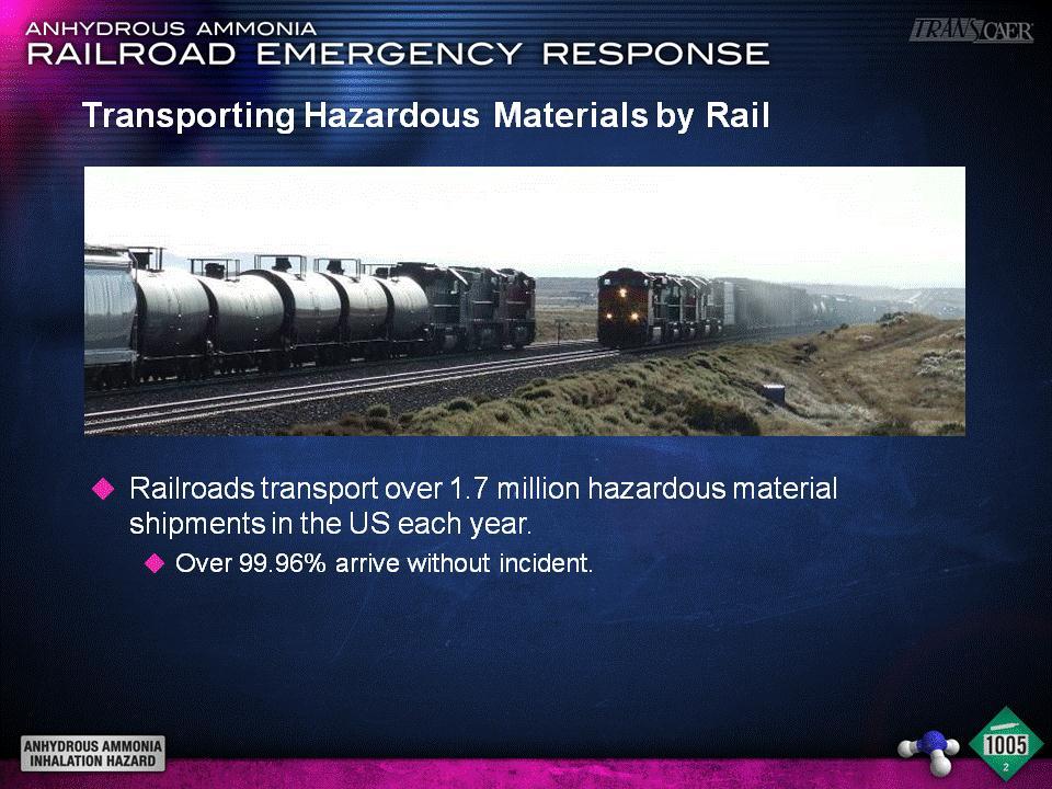 I. RAILROADS AND ANHYDROUS AMMONIA TRANSPORT Instructor Note: The purpose of this section is to introduce students to the rail
