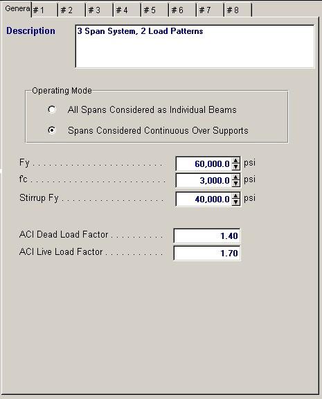 Concrete Design Modules 13 Operating Mode This item plays a critical role in governing the calculation procedure for the entire program.