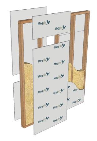 For the purpose of Timber Frame Sheathing and high performance dry-lining, apply 150mm (fig.2) centres around the edge of the board and 300mm centrally. Fixings must be spaced a minimum of 12mm (fig.