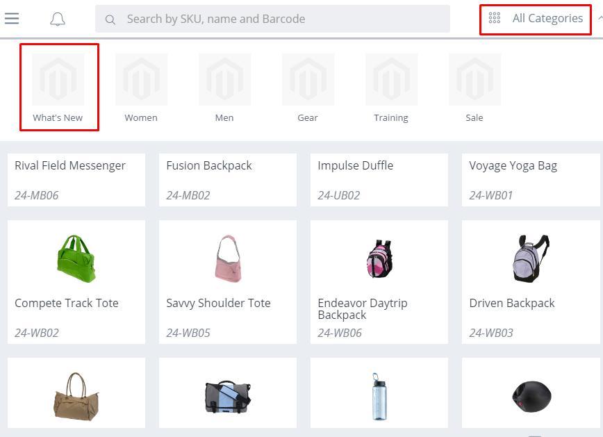 Use categories: In frontend, you can click on All Categories link to quickly search products by
