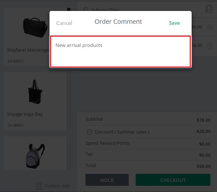 it so that you will easily check it later. The comments on order are used internally. 3.9.2.