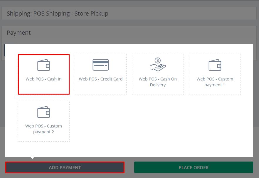 Notes: - Support multiple payment methods for one order - Not require Cash in method as compulsory Process part of order payment and keep orders on hold With Web POS, you can also apply split payment