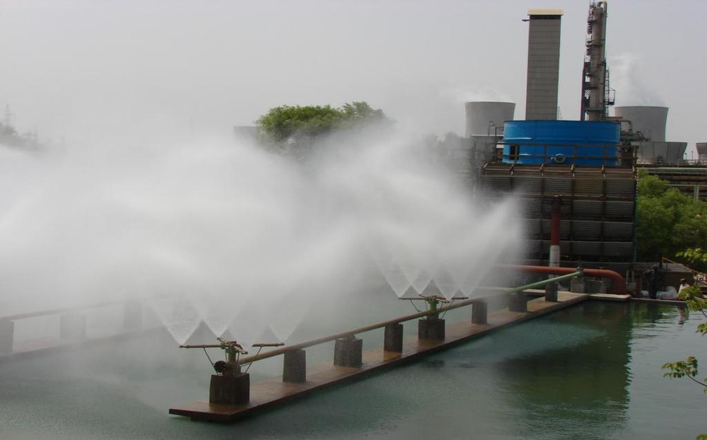 Mist Cooling System at HWP, Kota Cooled Effluent recycled for Boiler feed water make up, Cooling water make up & Gardening and Sand Filter backwash Benefits