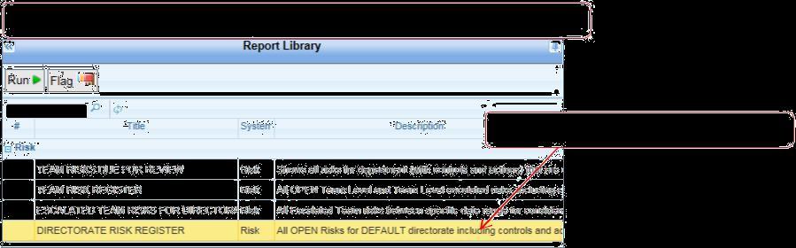 You will see a list of reports you are able to run from the Risk system Double click on the relevant A pop up will appear, which describes the