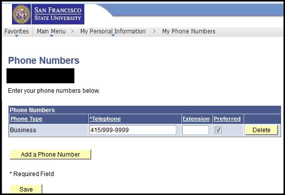 . Once you click on it you will see the details of your current phone numbers (on record):