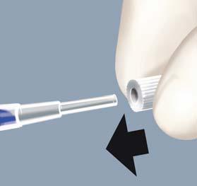 ribbed tip Attach the tip to opened ampoule Apply the