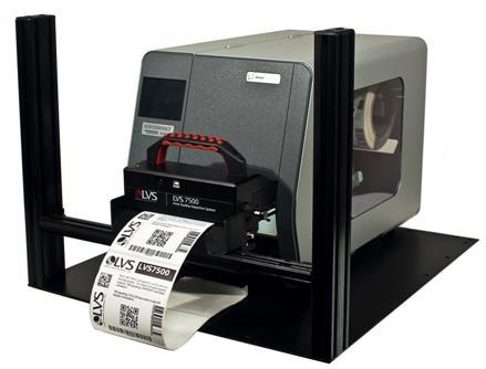 The user s printer is placed onto the steel base plate where the printhead aligns to the LVS 7500 readhead.