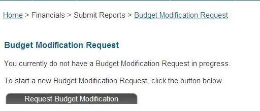 Once in the Budget Modification Request screen, click the Request Budget Modification button.