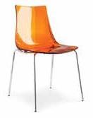 Chair Gray Acrylic Orange Acrylic