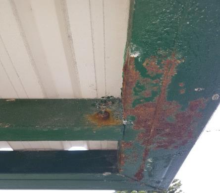 Rust and Corrosion was noted on the underside of the front verandah.