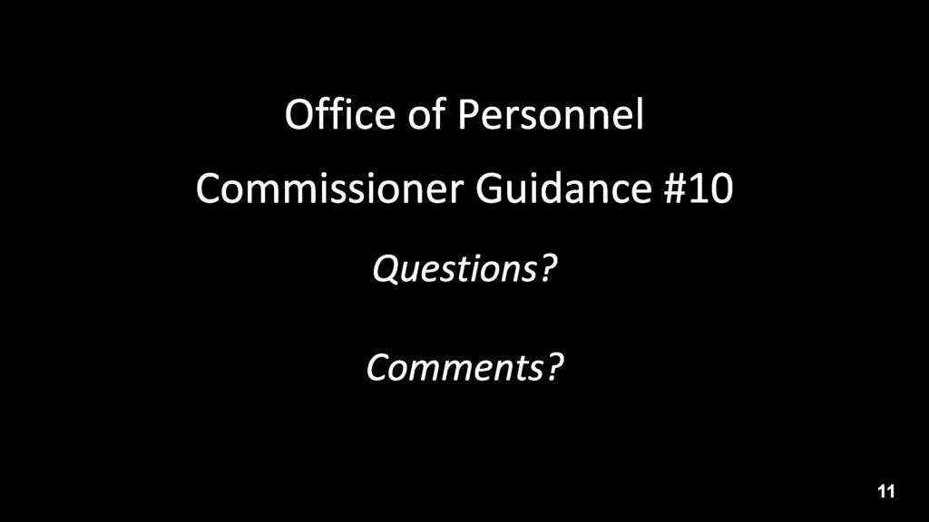Office of Personnel Commissioner