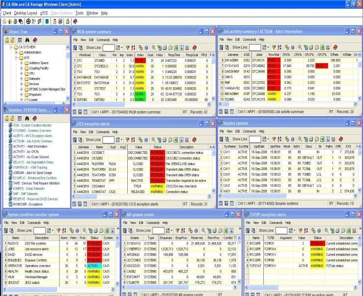 CA SYSVIEW key features Real-time and historical mainframe system monitor