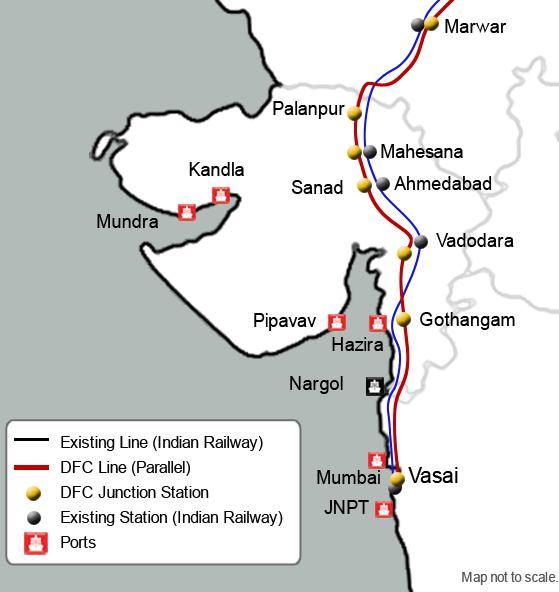 Dedicated Freight Corridor (DFC) 15 Western Dedicated Freight Corridor Alignment Post commissioning, it would facilitate higher number of trains running on a particular corridor.